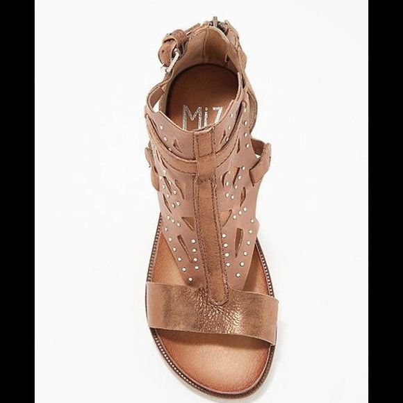 Miz Mooz Leather Embellished Sandals Taylor Bronze - Medium - Picture 2 of 4